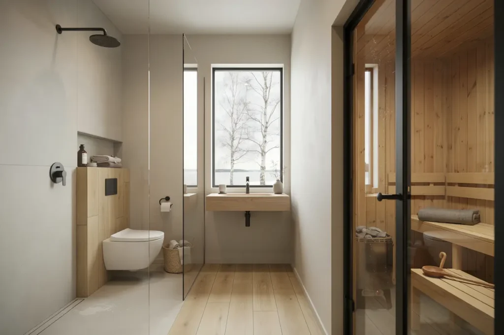 v trumsrenovering av badrum wc och bastu i kalkudden mariefred